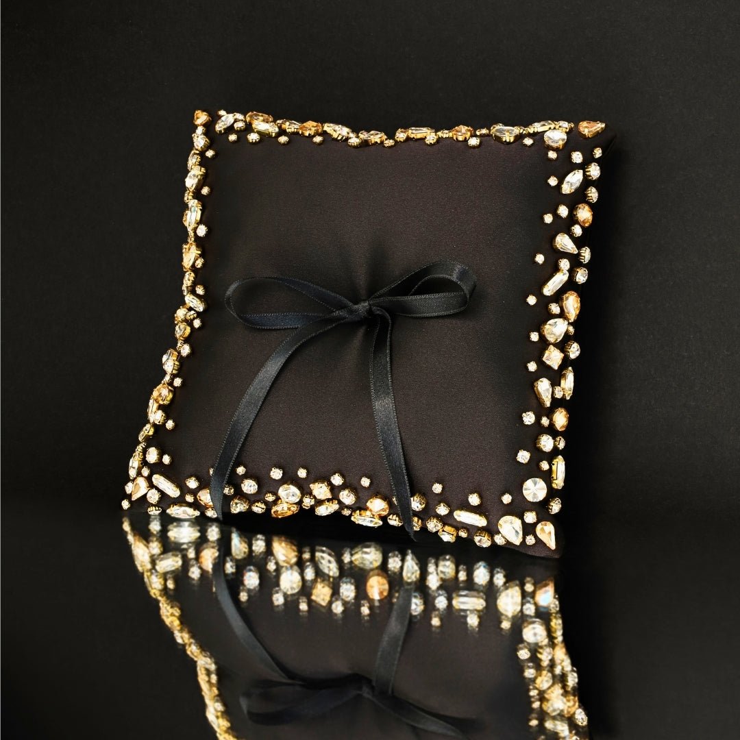 Wedding Pillow For Rings In Black - ELENA HONCH