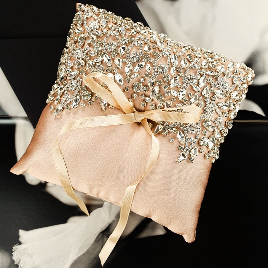 Wedding Pillow For Rings In Champagne - ELENA HONCH