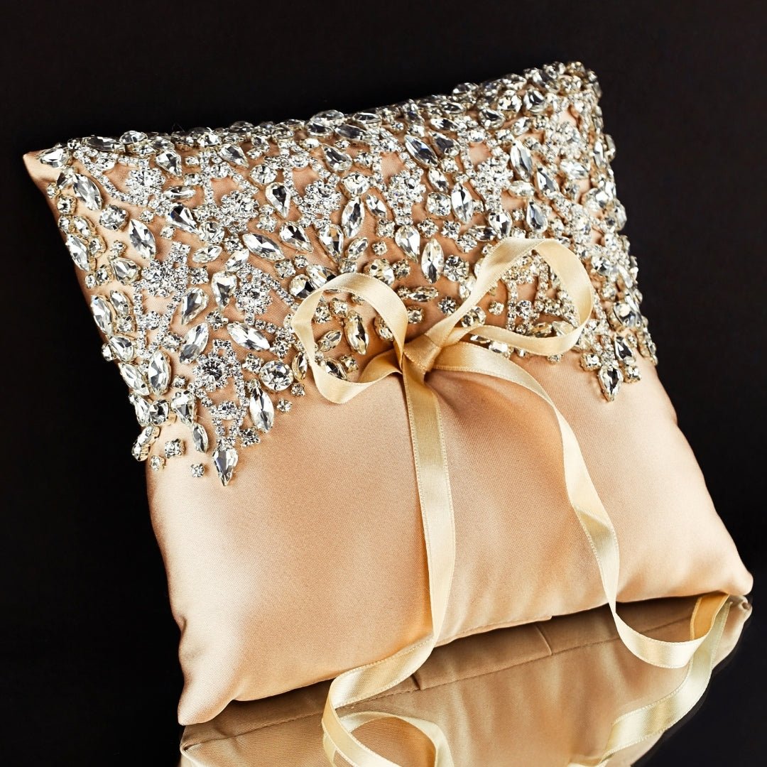 Wedding Pillow For Rings In Champagne - ELENA HONCH