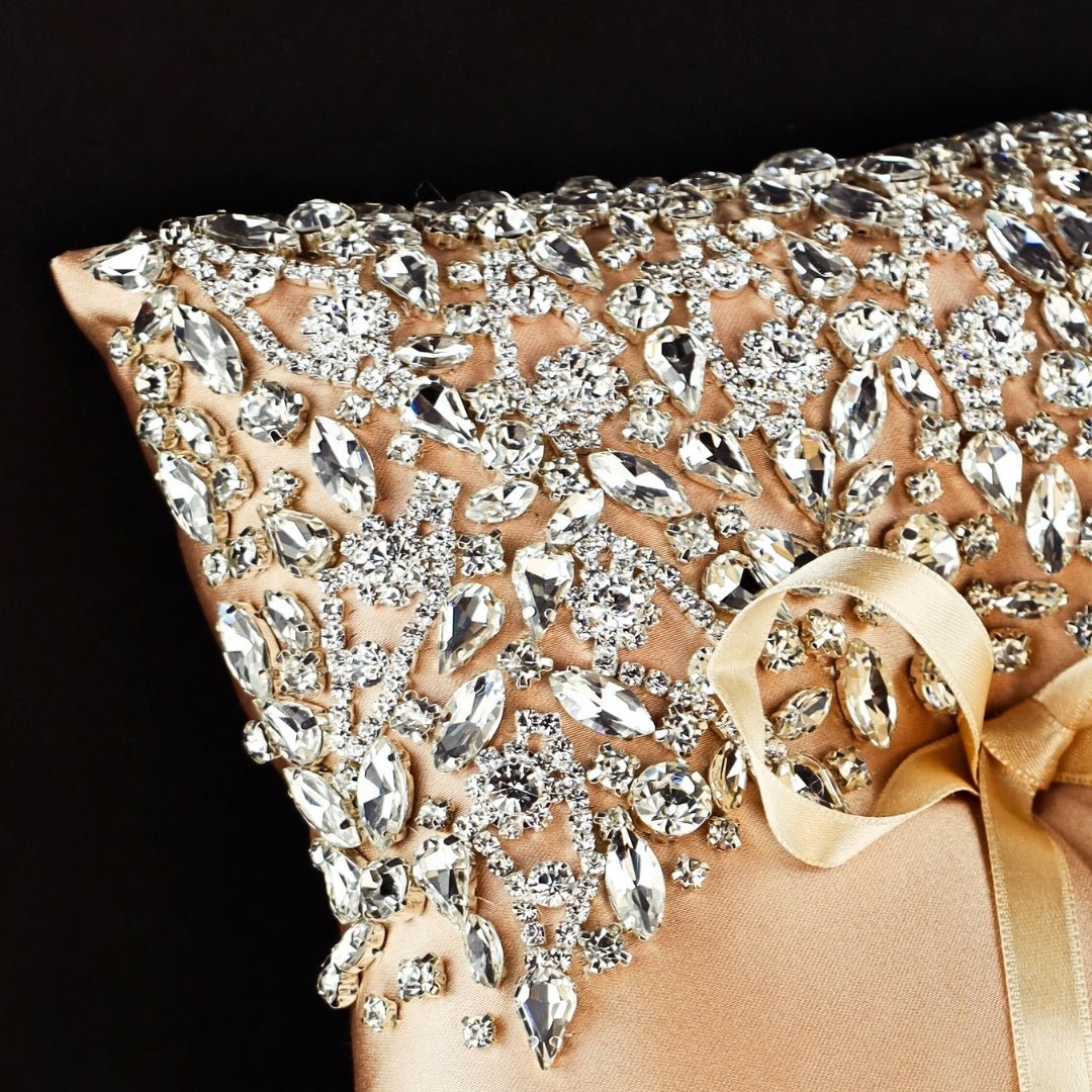 Wedding Pillow For Rings In Champagne - ELENA HONCH