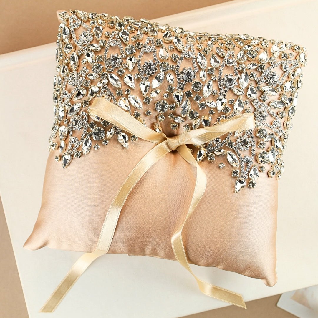 Wedding Pillow For Rings In Champagne - ELENA HONCH