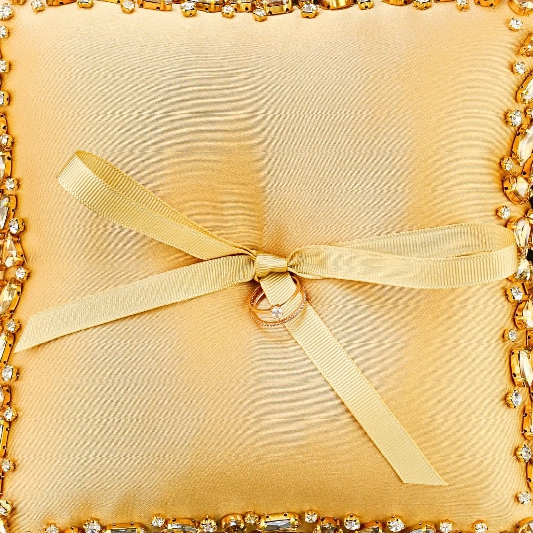 Wedding Pillow For Rings In Gold - ELENA HONCH
