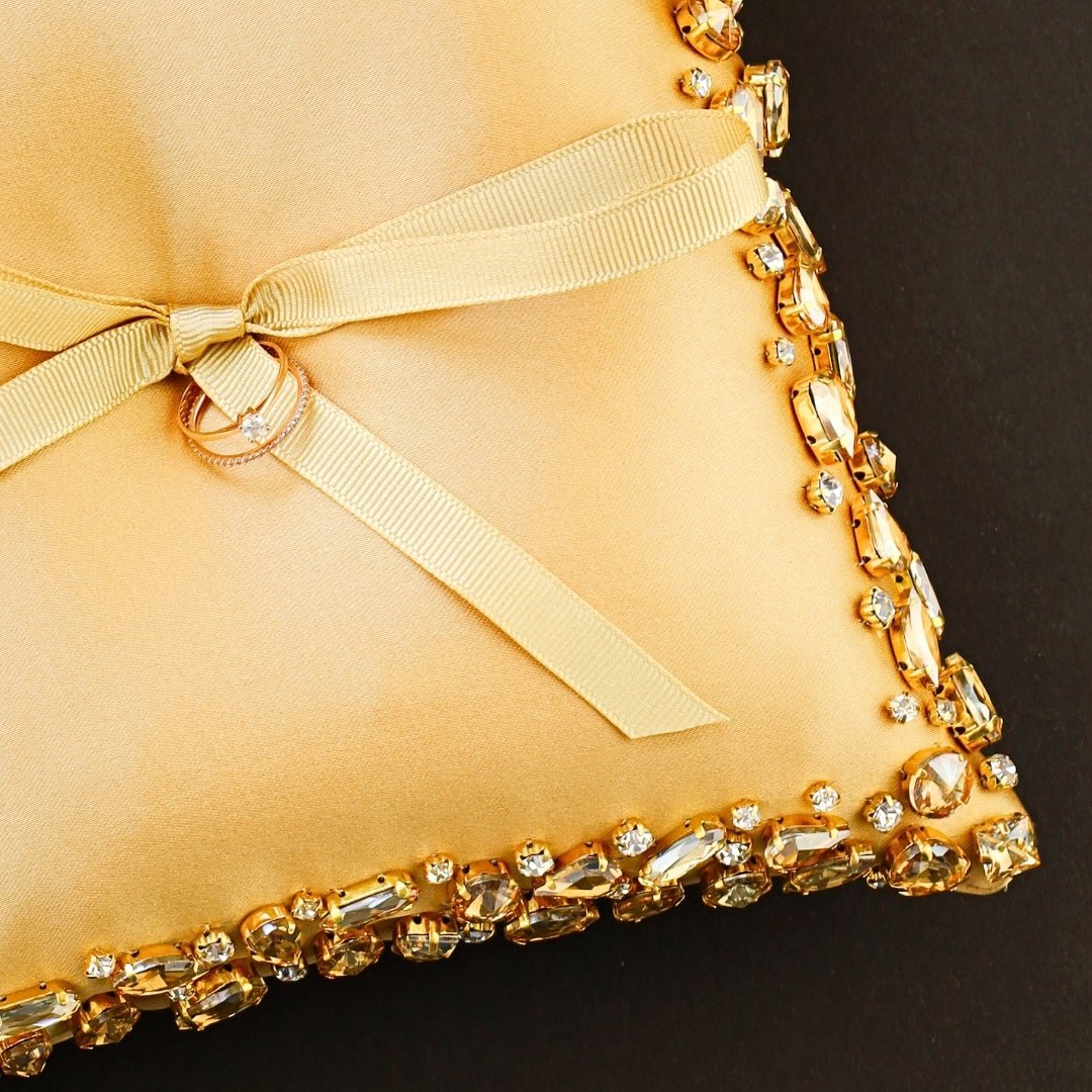 Wedding Pillow For Rings In Gold - ELENA HONCH