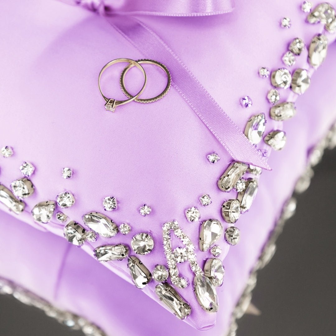 Wedding Pillow For Rings In Lavender - ELENA HONCH