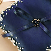 Wedding Pillow For Rings In Navy Blue - ELENA HONCH