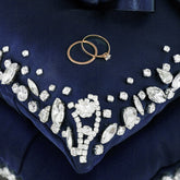 Wedding Pillow For Rings In Navy Blue - ELENA HONCH