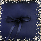 Wedding Pillow For Rings In Navy Blue - ELENA HONCH
