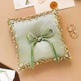 Wedding Pillow For Rings In Olive - ELENA HONCH