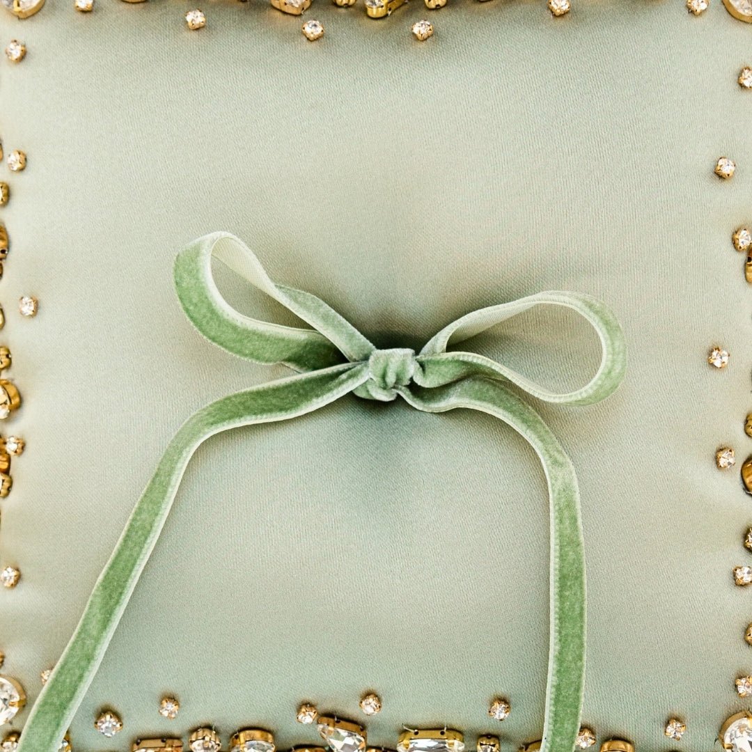 Wedding Pillow For Rings In Olive - ELENA HONCH