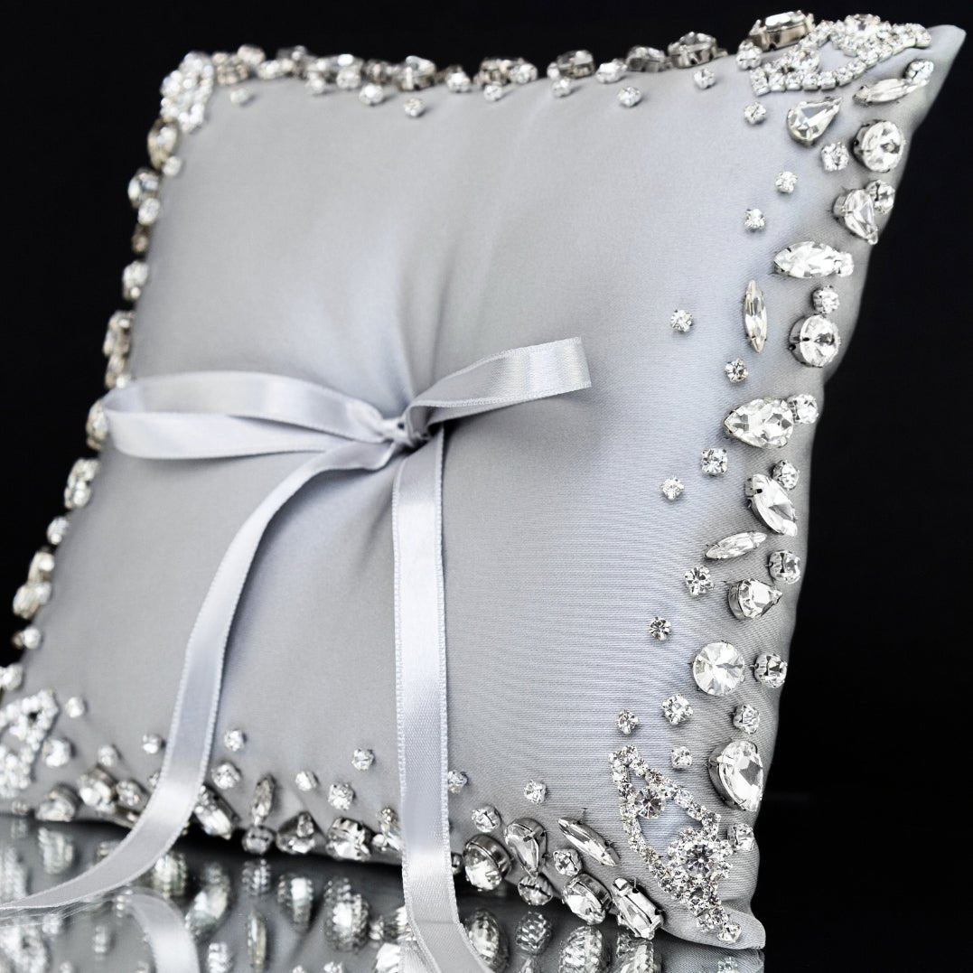Wedding Pillow For Rings In Silver - ELENA HONCH