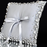 Wedding Pillow For Rings In Silver - ELENA HONCH