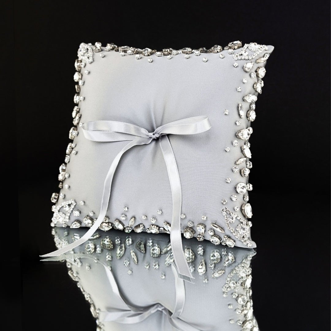 Wedding Pillow For Rings In Silver - ELENA HONCH