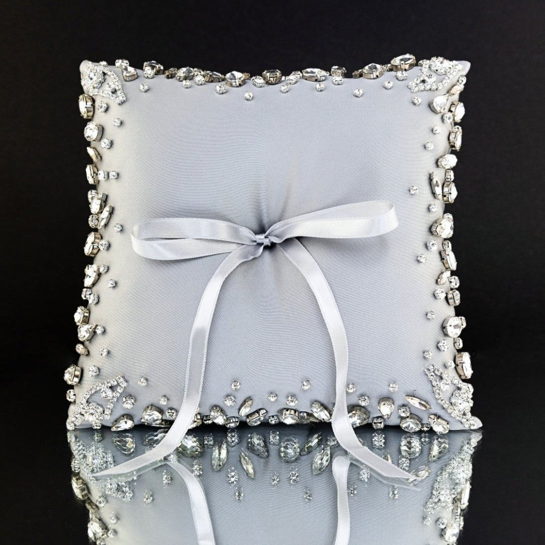 Wedding Pillow For Rings In Silver - ELENA HONCH