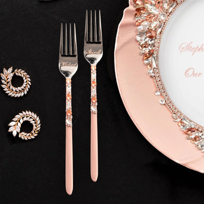 Plate And Forks Rose Gold Set