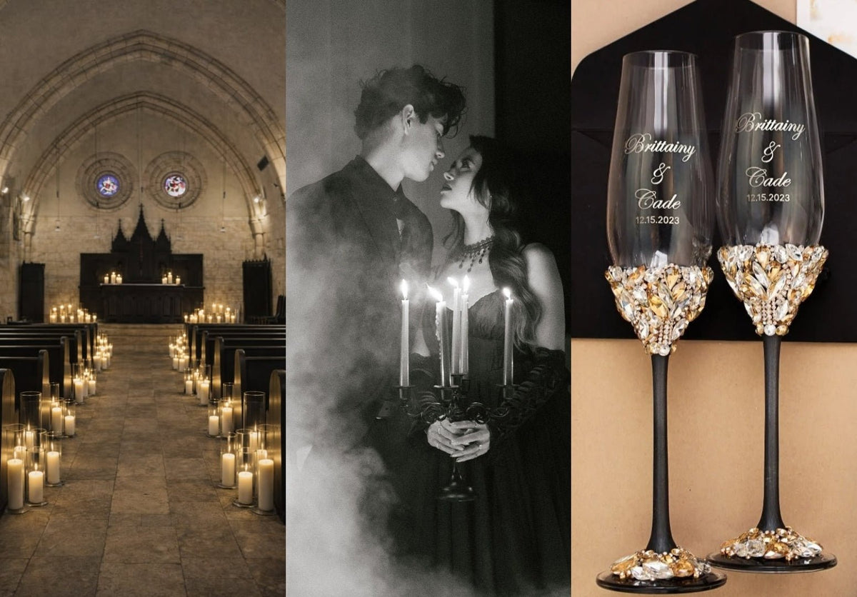 Dark Romance Wedding: Gothic Wedding Ideas, Black Wedding Colors & Moody Fall and Winter Accessories & Decor in 2026/2027 - ELENA HONCH