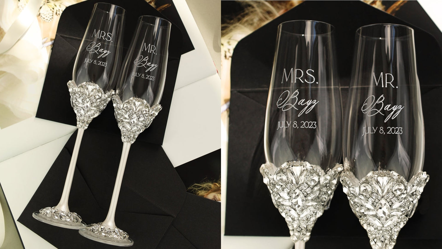 TOP 5 custom wedding flutes in White - ELENA HONCH