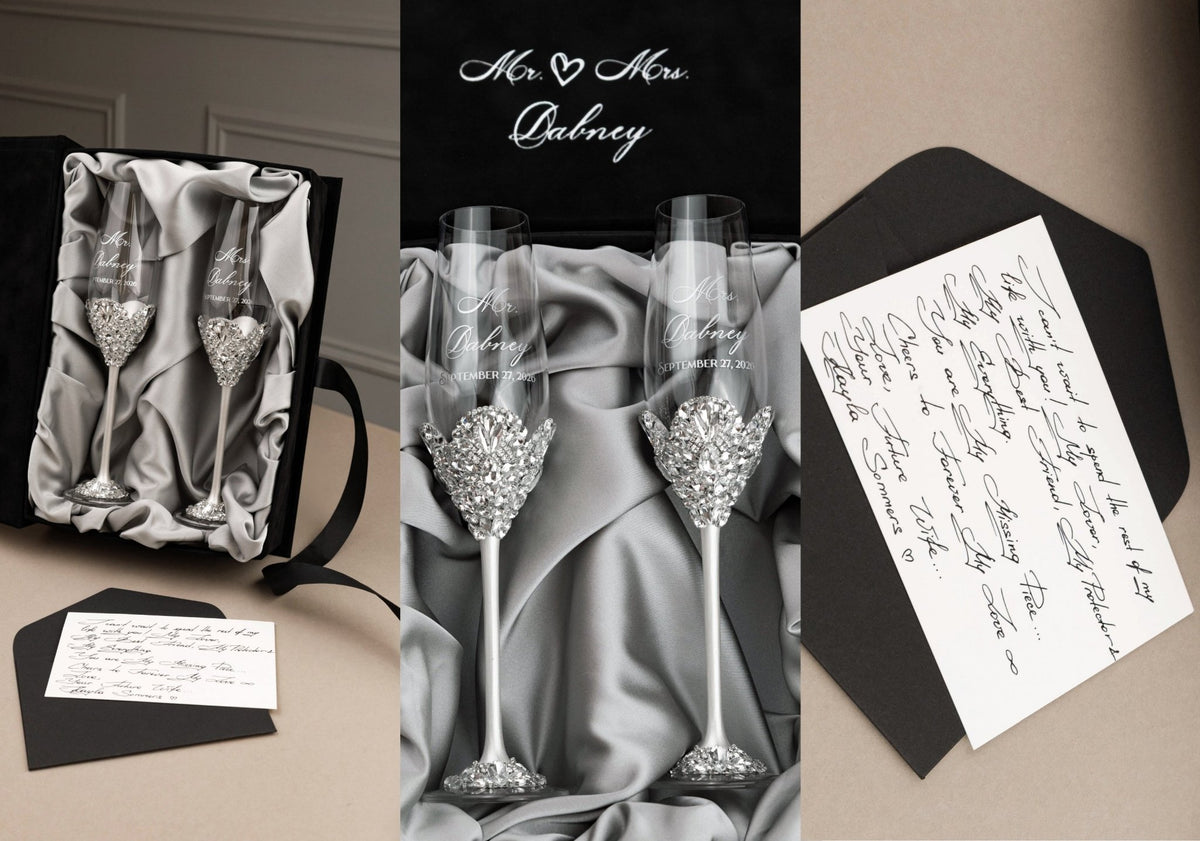 Why Personalized Wedding Champagne Flutes Are One of the Best Wedding Gifts for Couples - ELENA HONCH