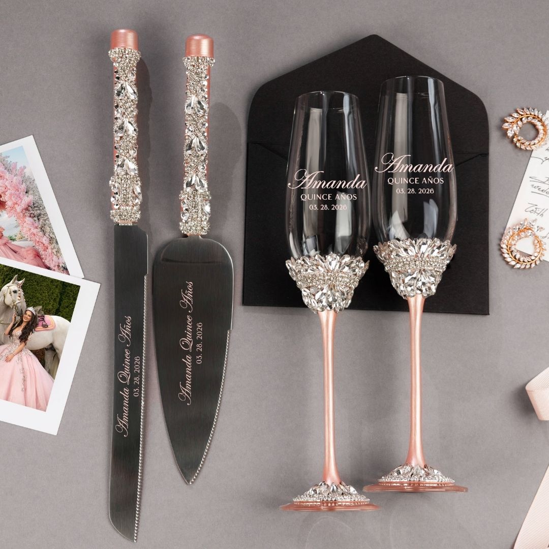 Custom Quinceañera Gift Set Ivy Blush