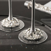 10th Wedding Anniversary Ruta Silver flutes & Cake set - ELENA HONCH