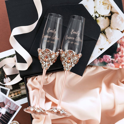 Flutes Blossom Rose Gold to Her Quinceañera Celebration
