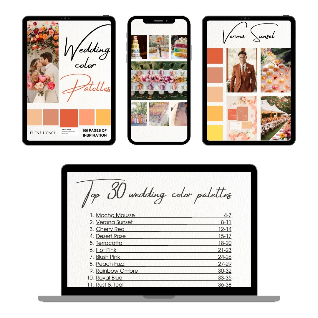 Top 30 Wedding Color Palettes 100+ Pages