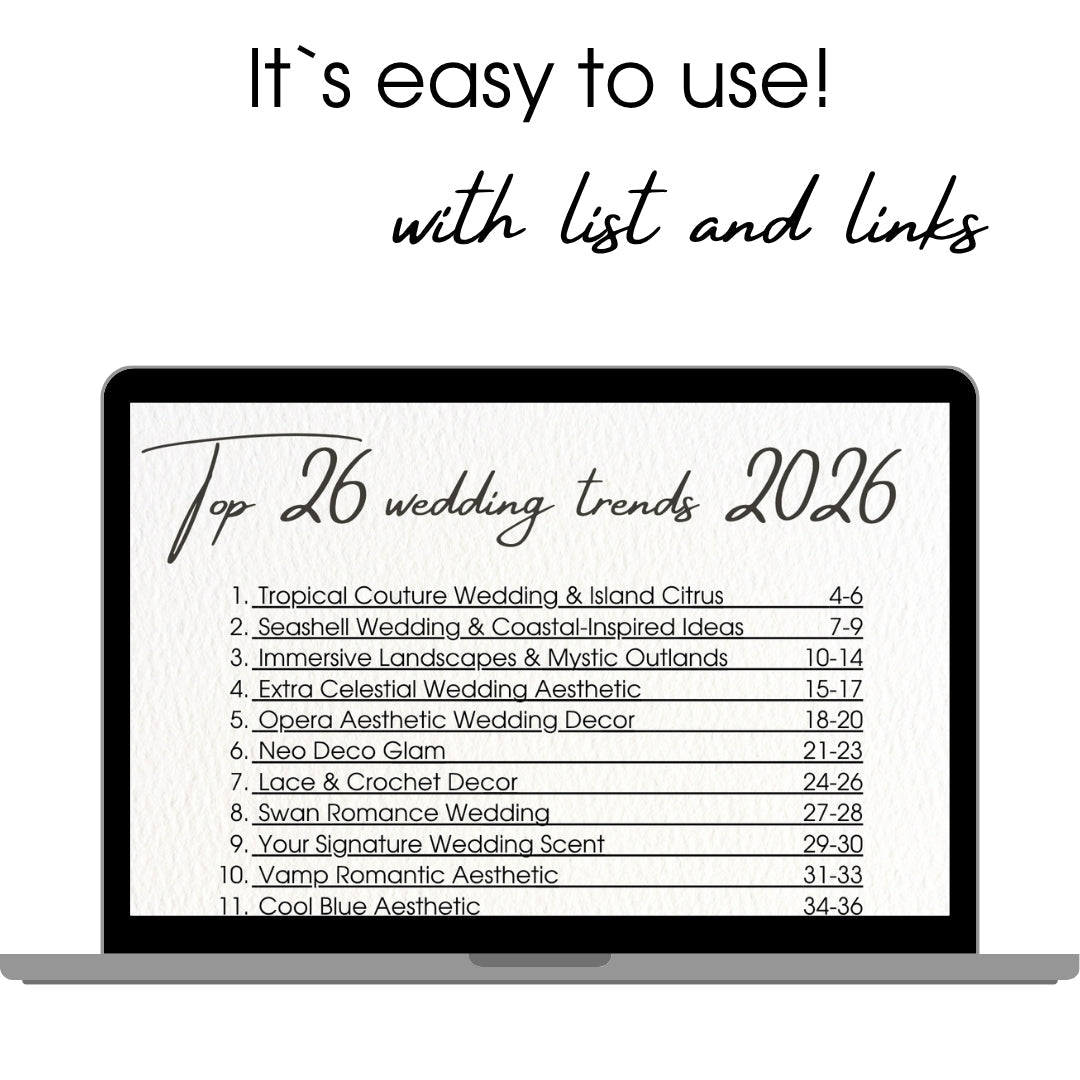 26 Wedding Trends &amp; Colors for 2026 Every Bride Needs to Know - ELENA HONCH