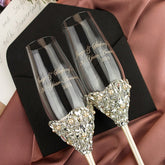 30 Anniversary Blossom Glasses & Cake Set Ivory With Pearls - ELENA HONCH