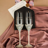 30 Anniversary Blossom Glasses & Cake Set Ivory With Pearls - ELENA HONCH