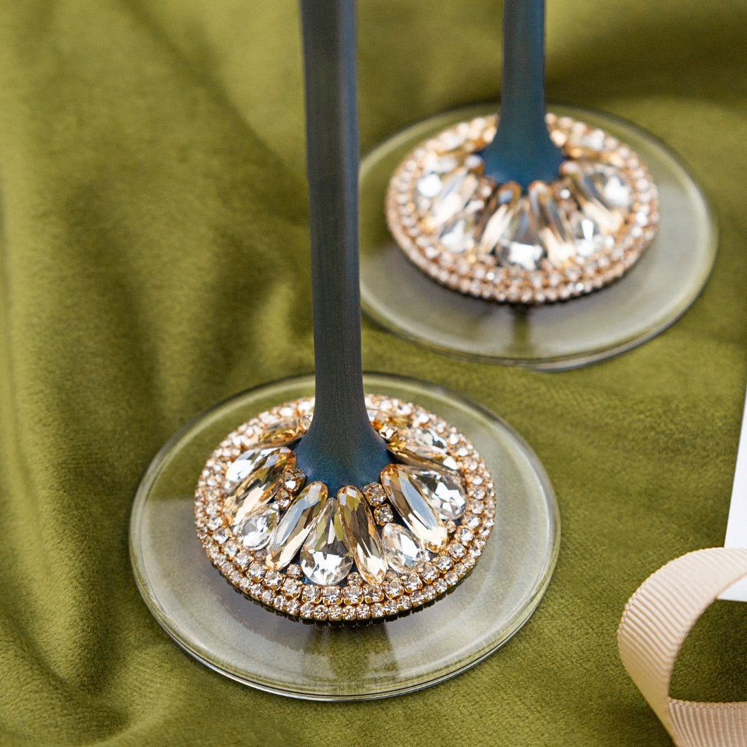 Flutes Ivy &amp; Cake Set Navy with Light Gold