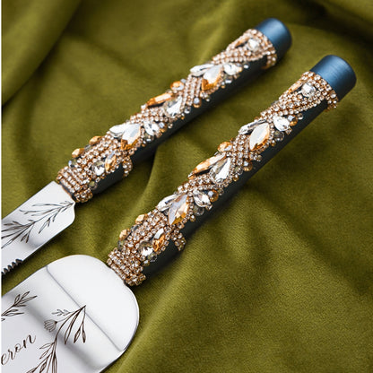 Flutes Ivy &amp; Cake Set Navy with Light Gold