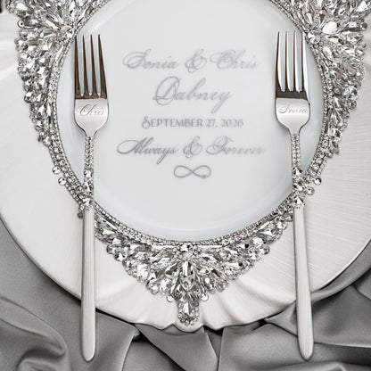White Set Blossom in Silver Satin-Lined Boxes