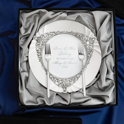 White Set Blossom in Silver Satin-Lined Boxes