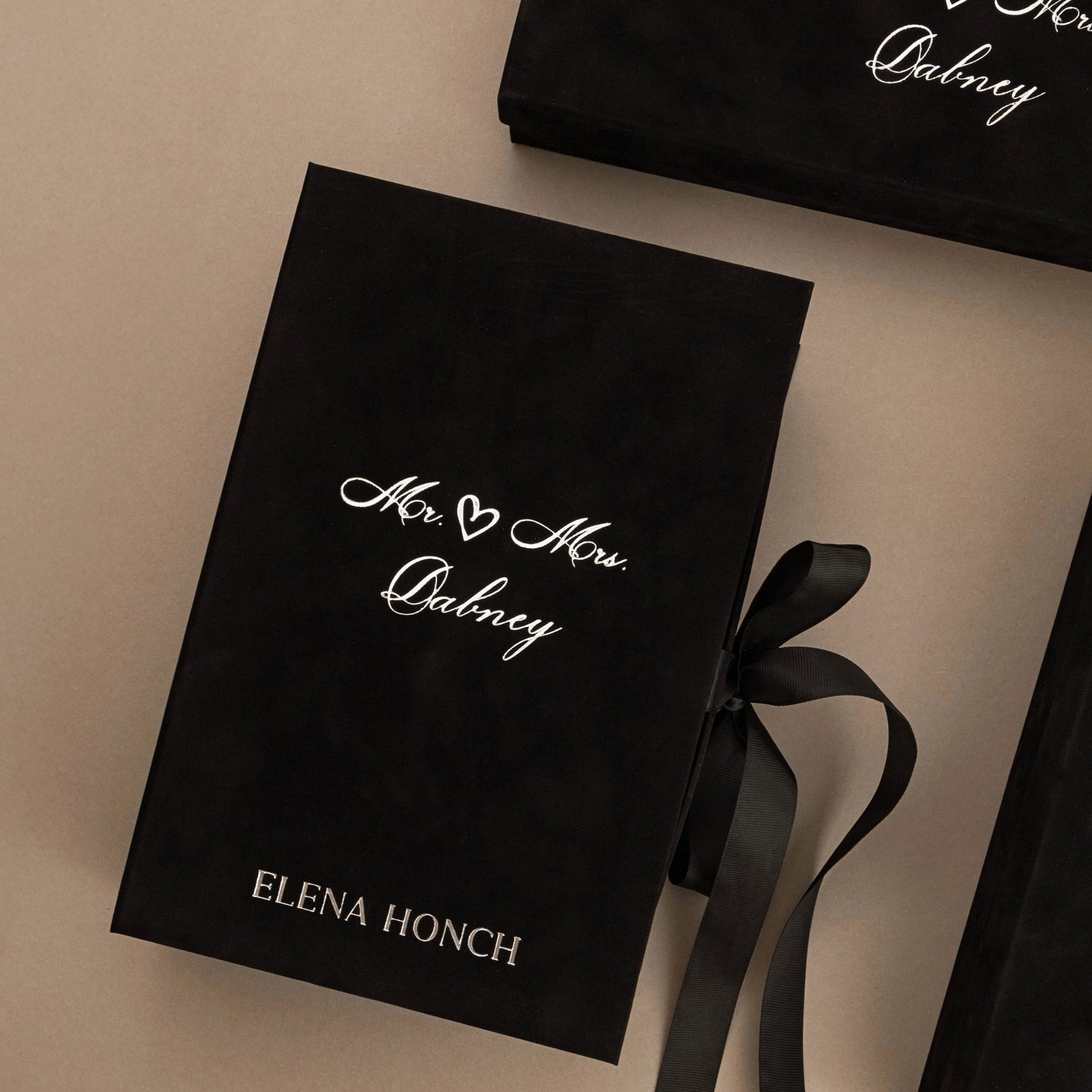 White Set Blossom in Silver Satin-Lined Boxes