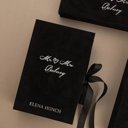 White Set Blossom in Silver Satin-Lined Boxes