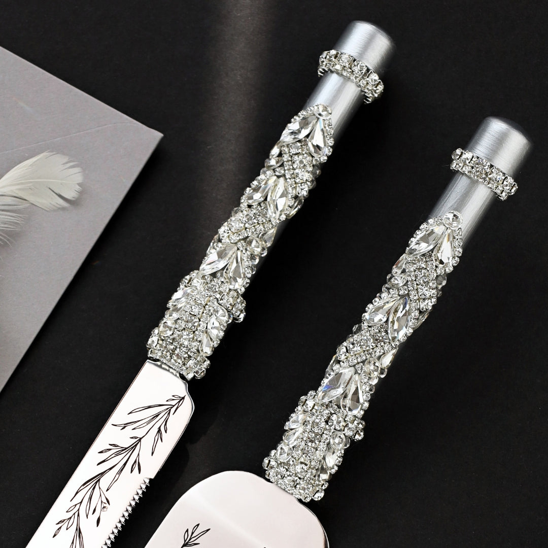 Ruta Silver Flutes &amp; Cake Cutting Set