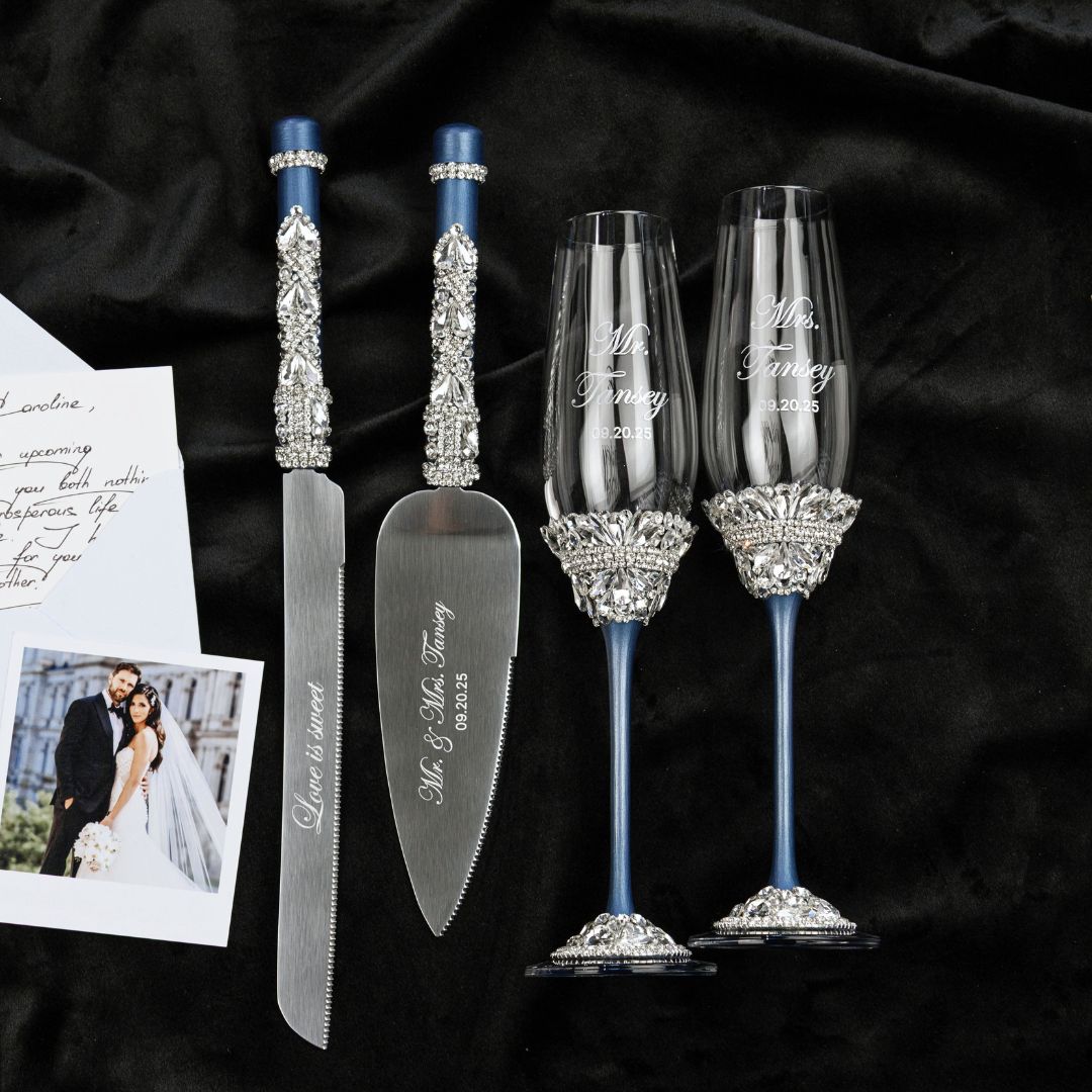 Flutes Ivy &amp; Cake Set in Navy Color
