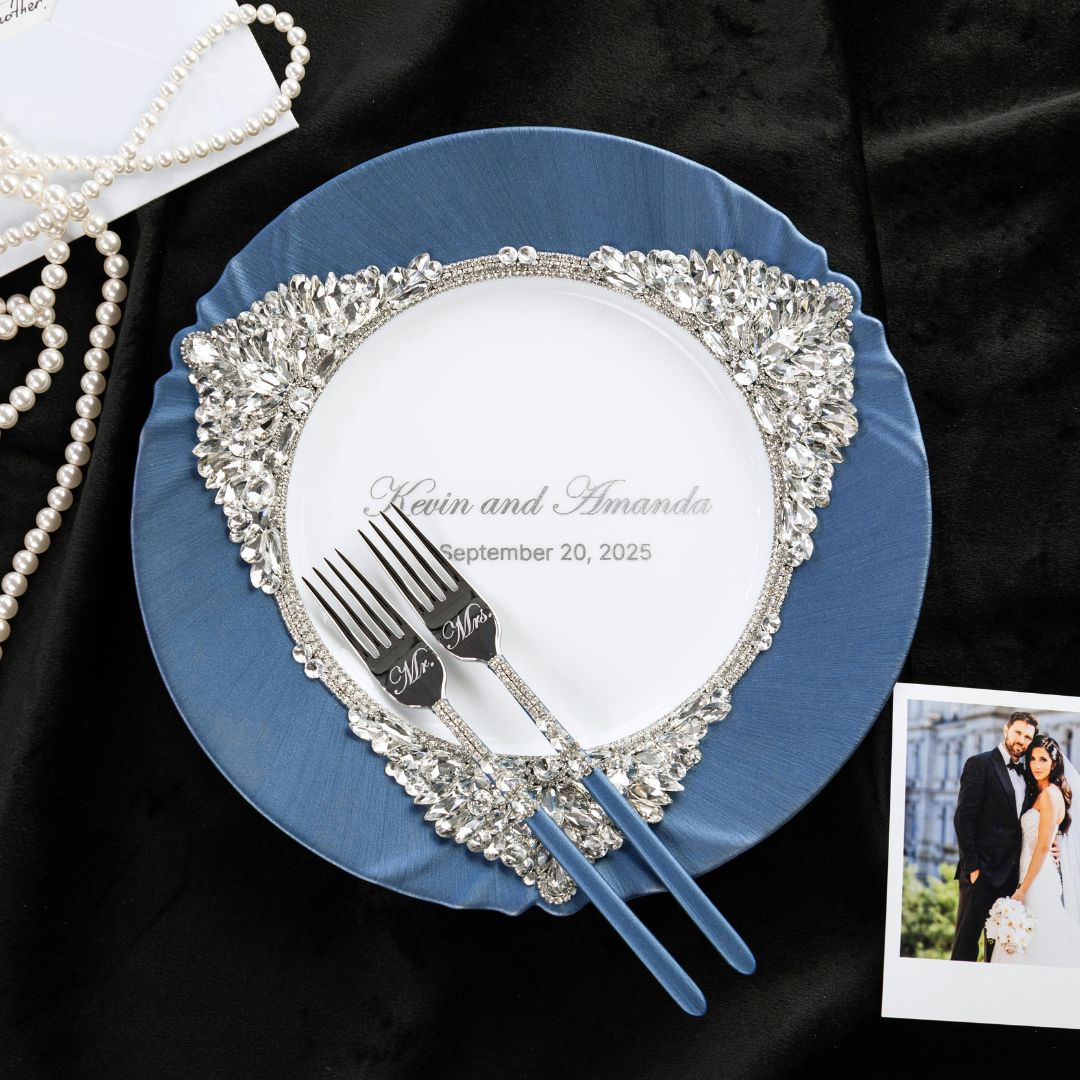 Plate and Forks Navy Set