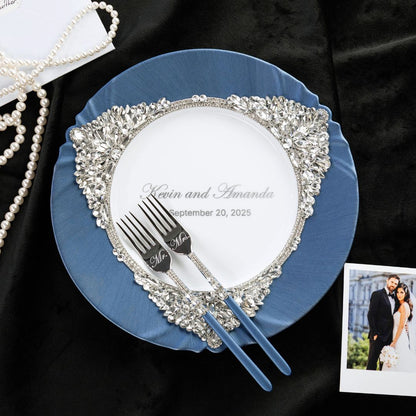 Plate and Forks Navy Set