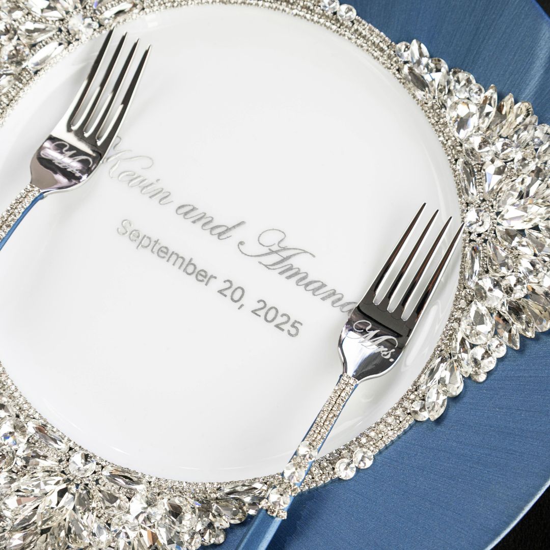 Plate and Forks Navy Set