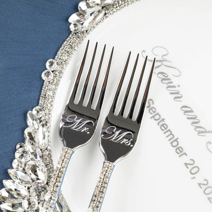 Plate and Forks Navy Set