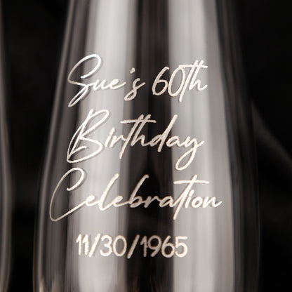 60th Anniversary Blossom Glasses &amp; Cake Set Ivory With Pearls - ELENA HONCH