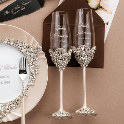 60th Wedding Anniversary Blossom Set Ivory with pearls - ELENA HONCH