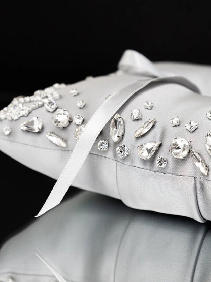 Wedding Pillow For Rings In Silver