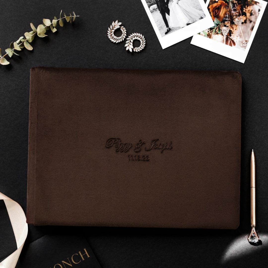 Guest Book in Chocolate Brown