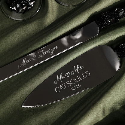 Ruta Flutes with Cake Set in Black