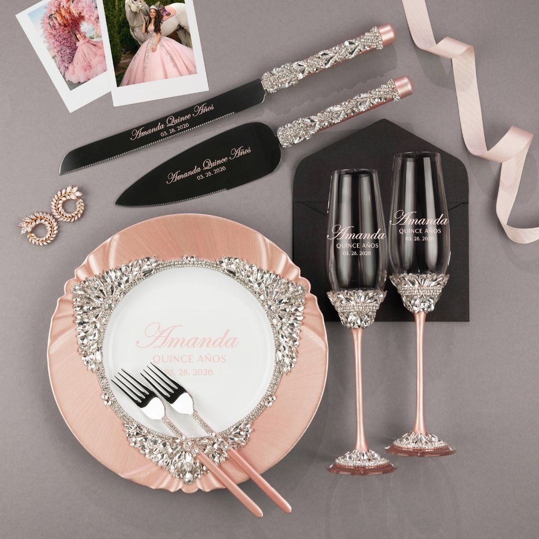 Custom Quinceañera Gift Set Ivy Blush