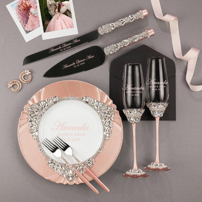 Custom Quinceañera Gift Set Ivy Blush