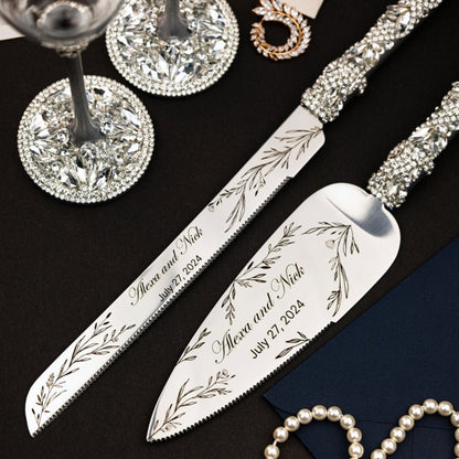 Avrora Flutes &amp; Cake Set Silver - ELENA HONCH