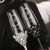 Blossom Black & White Flutes & Set for cake - ELENA HONCH