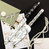 Blossom Black & White Flutes & Set for cake - ELENA HONCH